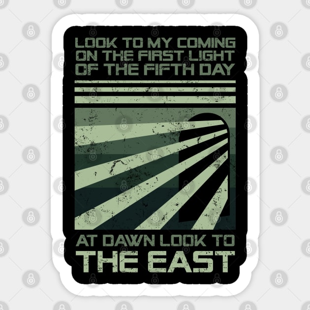 At dawn look to the east Sticker by Capricornus Graphics